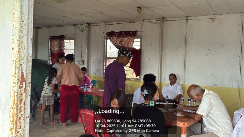 Villagers availing free healthcare services during the SBI Foundation’s ‘Sanjeevani – Clinic on Wheels’ medical camp at Kiphire on October 4.