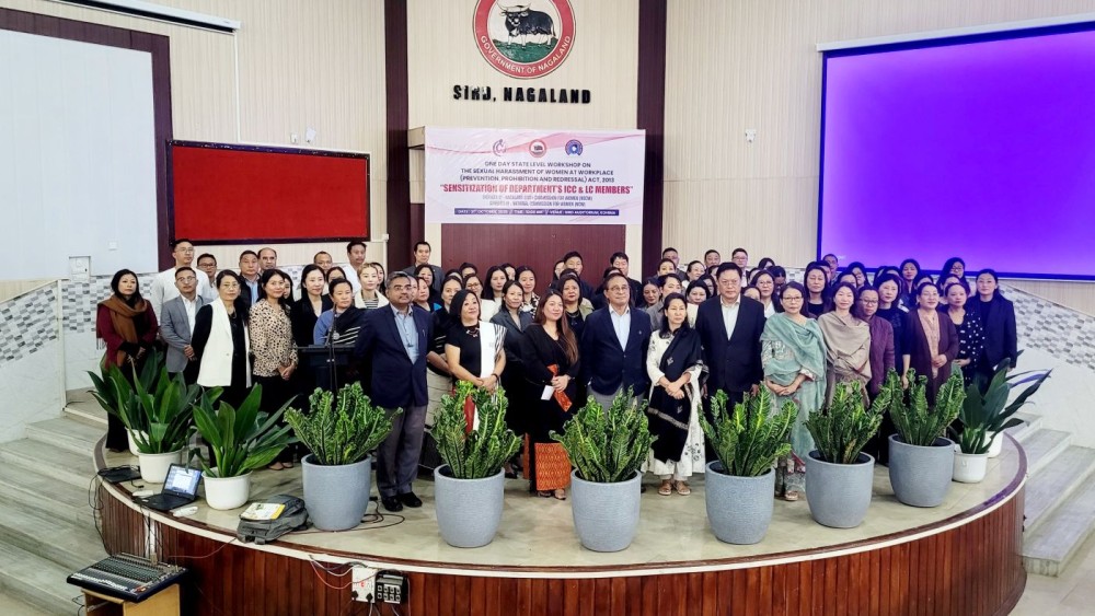 Resource persons, NSCW members and participants during the one day workshop on the POSH Act 2013 at SIRD Auditorium, Kohima on October 31.