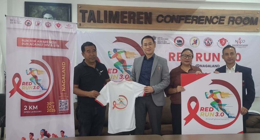 NASCS Project Director, Dr Ahu Sekhose and others launches official logo, QR code and jersey in Kohima on October 23. (Morung Photo)