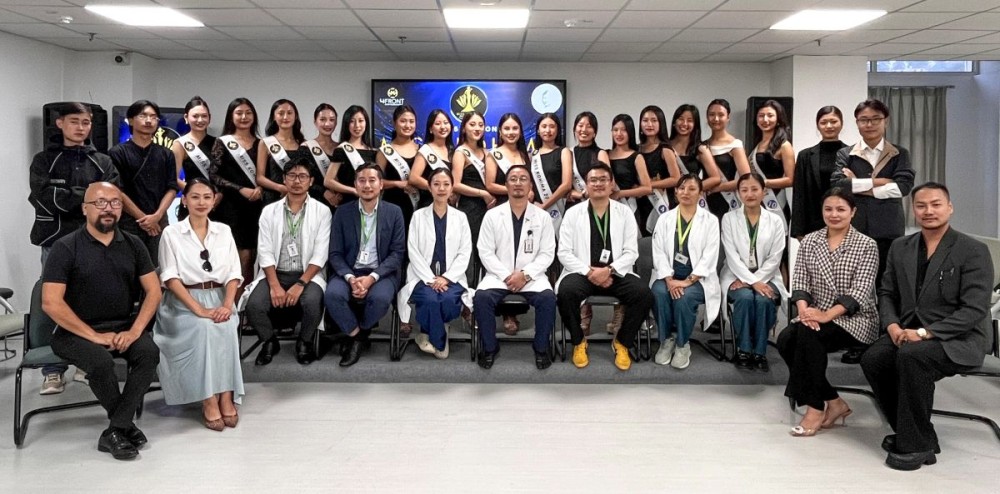 Miss Kohima 2025 contestants with resources persons and organizers during Health awareness interactive session on October 4.