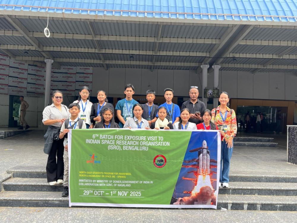Dignitaries with Nagaland team for ISRO trip on October 29.
