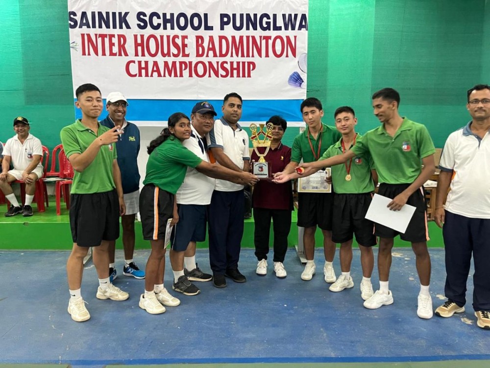 Winners of the Sainik School Punglwa Inter-House Badminton Championship 2025-26.