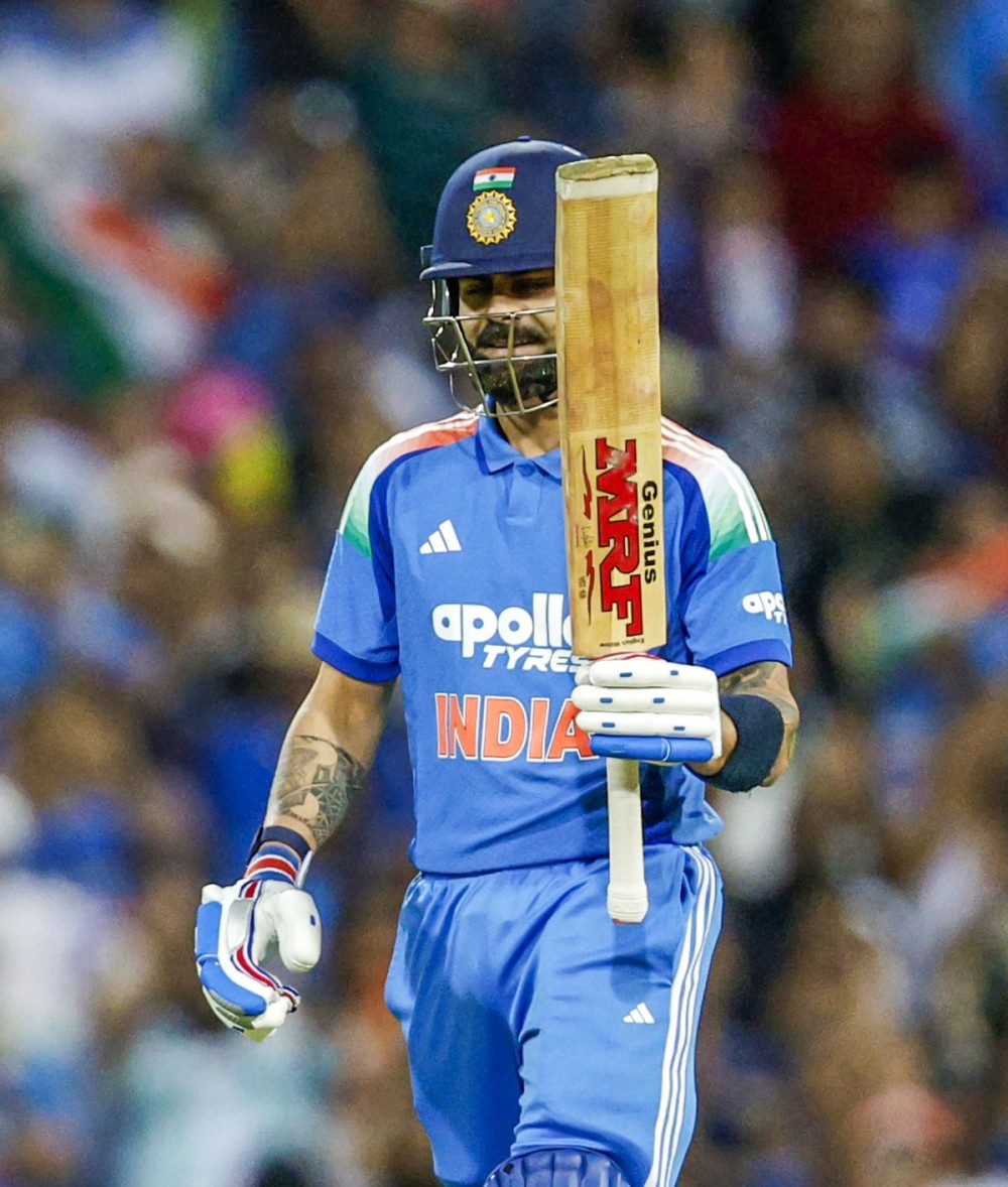 Sydney: India's Virat Kohli celebrates his half-century during the third ODI cricket match between India and Australia at the Sydney Cricket Ground, in Sydney, on Saturday, October 25, 2025. (Photo: IANS)