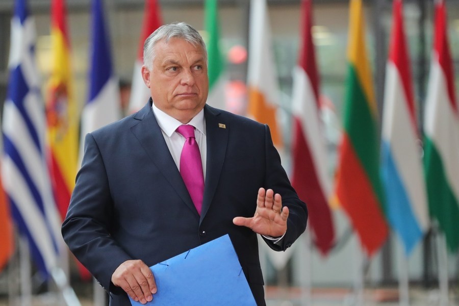 Hungary's Prime Minister Viktor Orban attends a speacial meeting of the European Council at the European Union headquarters in Brussels, Belgium, May 30, 2022. (Xinhua/Zheng Huansong/IANS File Photo)