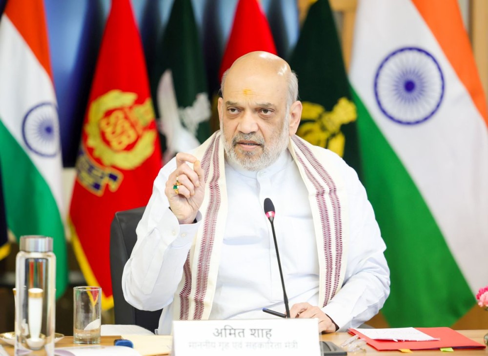 New Delhi: Union Home Minister Amit Shah chairs a high-level security review meeting on Jammu and Kashmir, in New Delhi, on Thursday, October 9, 2025.(IANS/HMO)