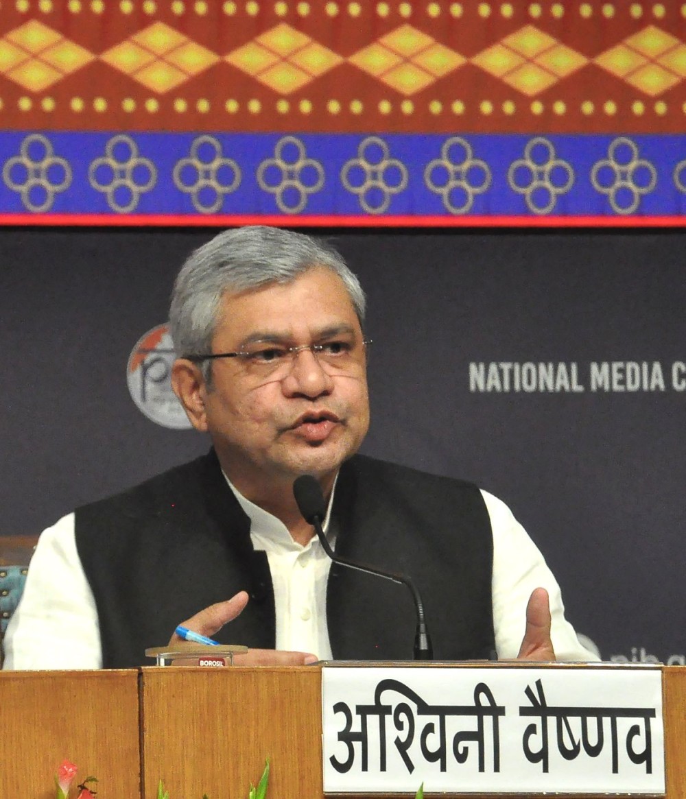 New Delhi: Union Minister Ashwini Vaishnaw addresses a press conference at the National Media Centre (NMC) in New Delhi, Saturday, October 18, 2025. (Photo: IANS/Qamar Sibtain)