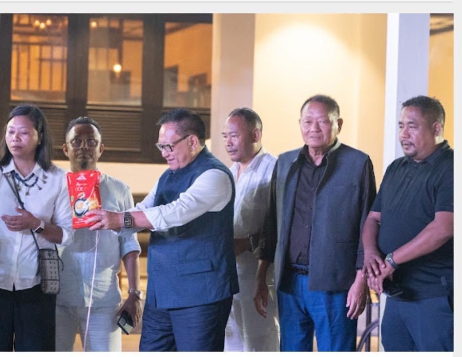 Deputy Chief Minister T R Zeliang inaugurating “Nagaland Gold CTC Black Tea” at Atoqa Tea Factory, Nikhekhu village, Niuland, on October 24.
