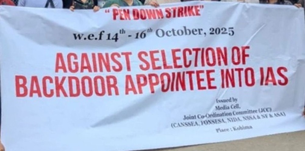 The JCC on October 29 clarifies that its ongoing protest against IAS induction under the Non-SCS quota has no ill intent toward any individual or organisation but solely to uphold meritocracy and transparency in public service recruitment. (Morung File Photo)