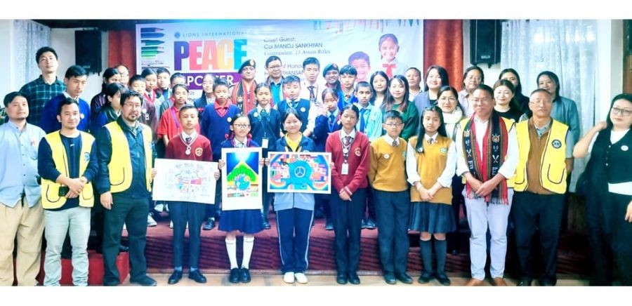 Officials Of Lions Lions Club Of Kohima, Teachers, Chief Guest, With Top Three Winners, Students Who Took Part In Lions International Peace Poster Contest At Conference Hall Of Red Cross, Kohima On 10 October 2025