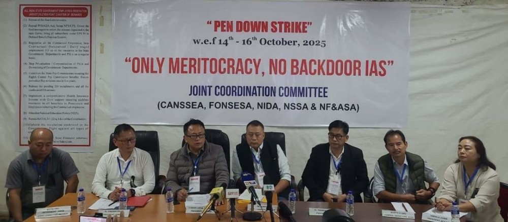CANSSEA and other organisation officials during press conference in Kohima on October 13. (Morung Photo)