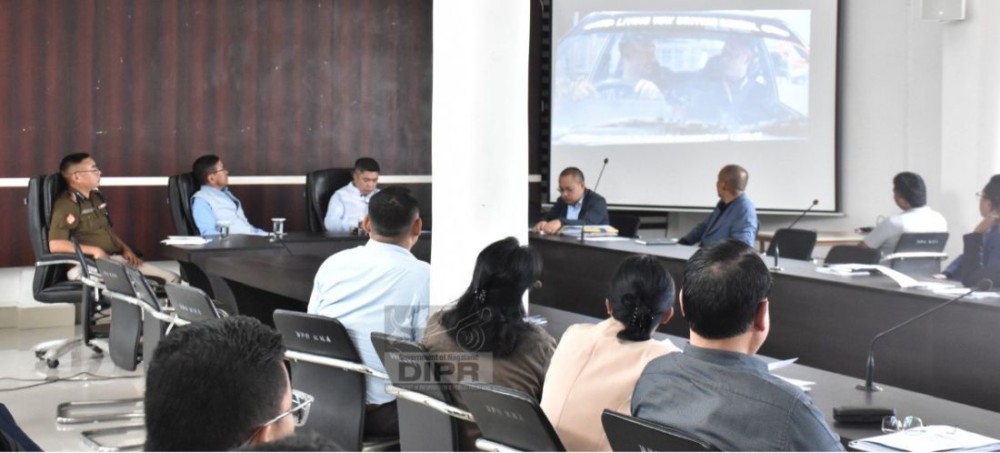 MLA & DPDB Chairman, Kohima, Kevipodi Sophie with DC Kohima, B Henok Buchem with other board members during the DPDB meeting held in Kohima on October 14. (DIPR Photo)
