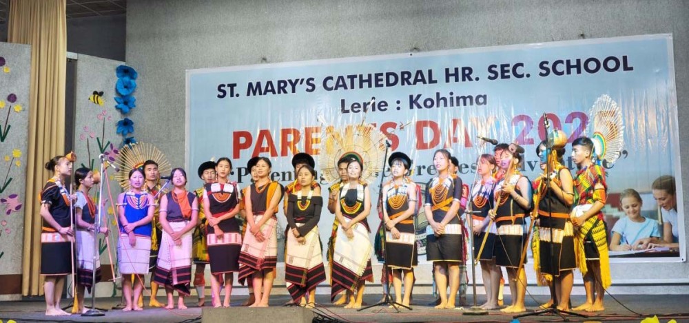 Students perform during Parents’ Day celebration of St Mary’s Cathedral Higher Secondary School, Kohima on October 31. (Image Courtesy: SMCHSS)