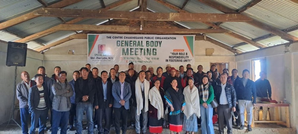 Zhoi Lohe, Shepo Dzudo and other leaders of the Centre Chakhesang Public Organisation (CCPO) at Sakraba Town on November 25.