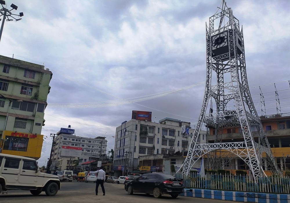 A Traffic Police on duty at the City Tower area in Dimapur. (Morung File Photo)