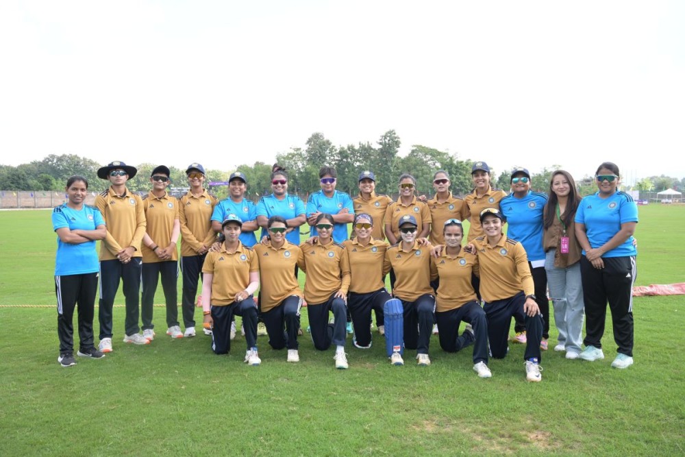 Players of Central Zone pose for a photo at the Senior Women’s Inter Zonal T20 Trophy held at Nagaland cricket Ground, Sovima on November 8.