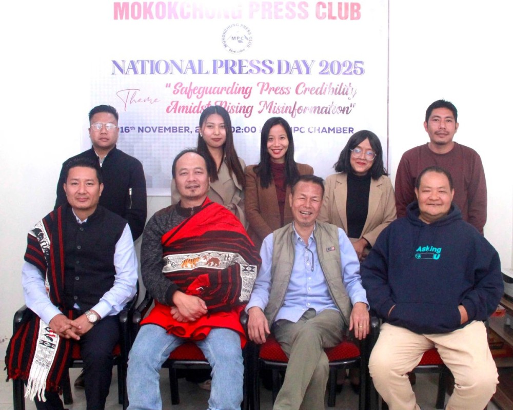 Members of the Mokokchung Press Club during the observance of the National Press Day 2025 in Mokokchung on November 16.