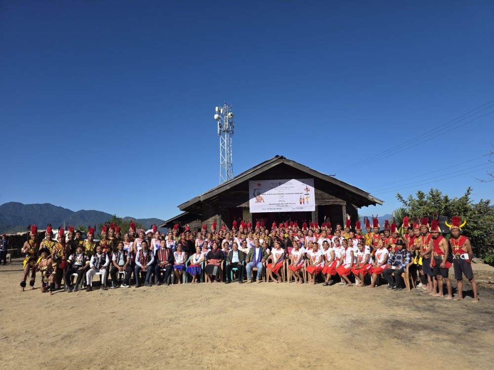 Dignitaries and cultural troupes during cultural programme at Phokhungri.