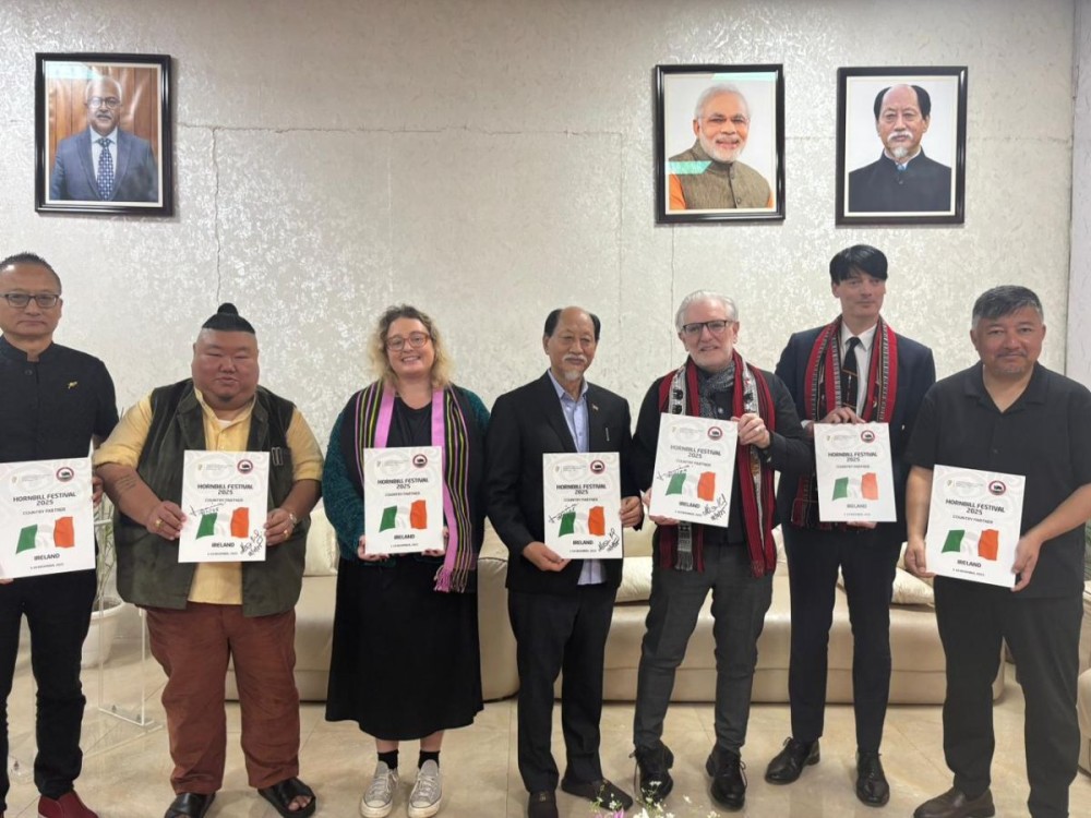 Chief Minister of Nagaland Neiphiu Rio and Ambassador of Ireland to India, Kevin Kelly with others.