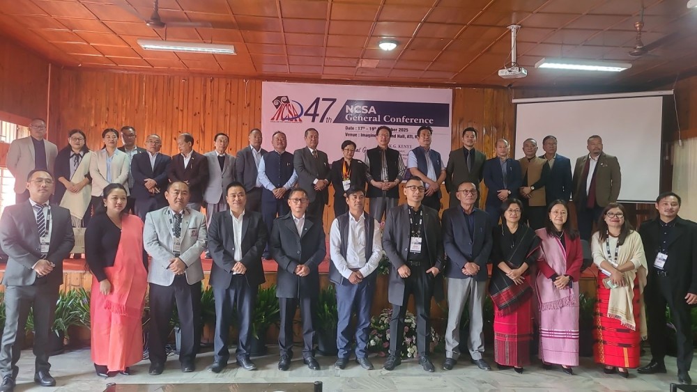 KG Kenye and other legislators with NCS officers during the 47th General Conference of the Nagaland Civil Service Association in Kohima on November 19. (Morung Photo)