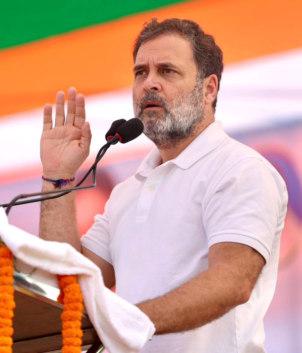 Aurangabad: Leader of the Opposition in Lok Sabha and Congress MP Rahul Gandhi addresses a public meeting ahead of the Bihar Assembly elections in Aurangabad, Bihar, on Tuesday, November 4, 2025. (Photo: IANS)