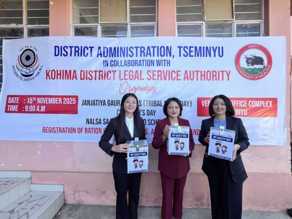 Dignitaries during Janjatiya Gaurav Divas at Tseminyu on November 15.