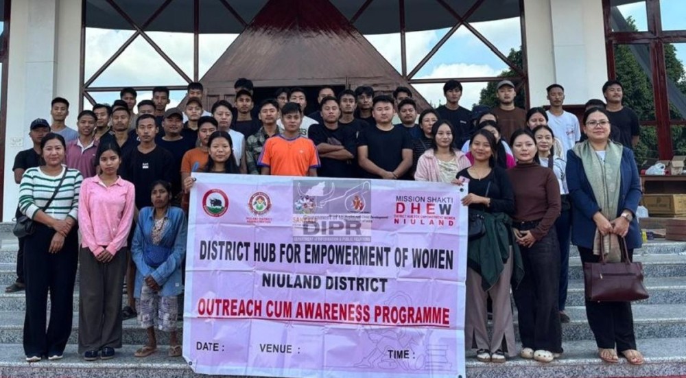 Officials and participants during the International Day  for the Elimination of Violence against Women and the launching of 16 days of Activism Against Gender-Based Violence progamme  held at Nikhekhu Village, Niuland on November 25. (DIPR Photo)