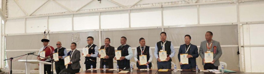 MLA Y. Mhombemo Humtsoe releases KLH golden jubilee souvenir on November 6.