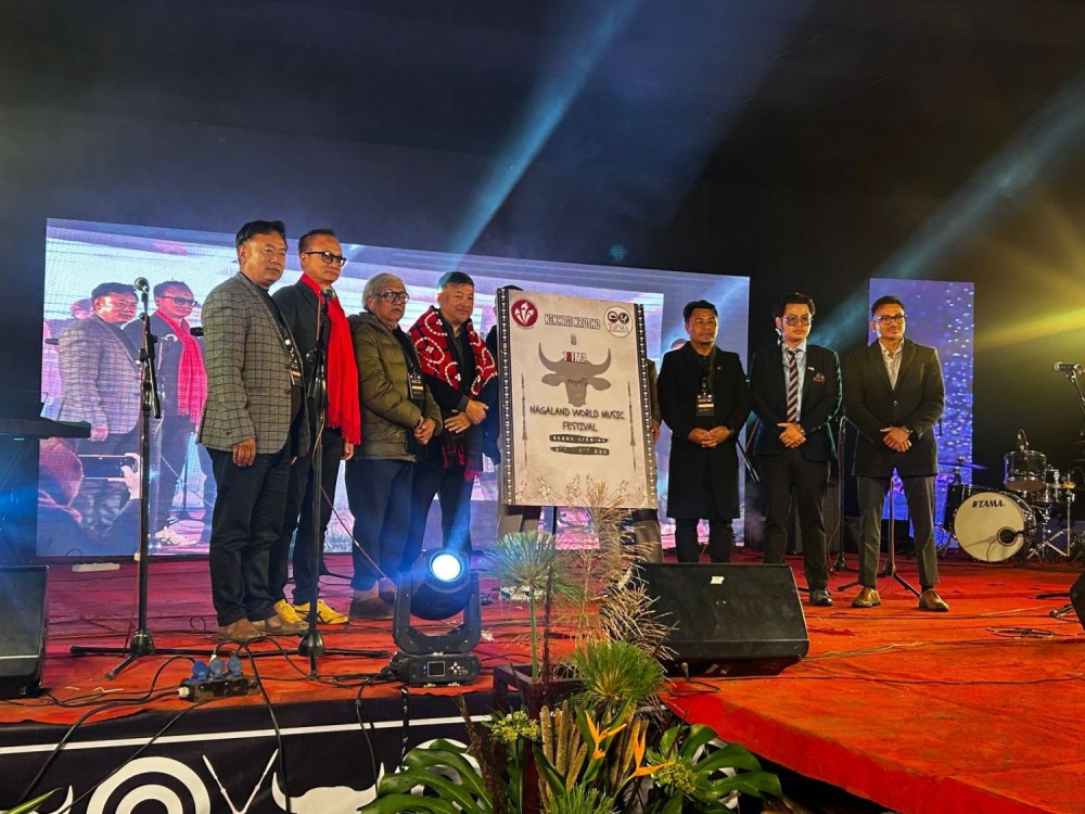 Abu Metha and others during Nagaland World Music Festival at Khuzama on November 6.