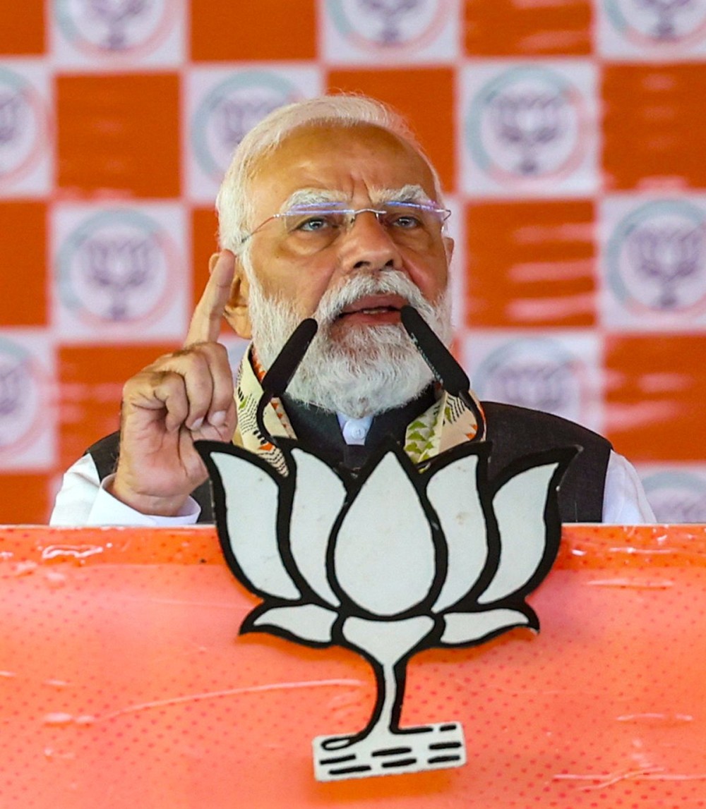 West Champaran: Prime Minister Narendra Modi addresses a public rally for Bihar Assembly elections in Bettiah, West Champaran, Bihar, on Saturday, November 8, 2025. (Photo: IANS/PMO)