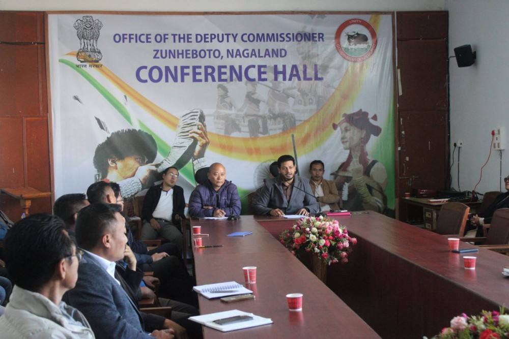 DC Zunheboto, Dharam Raj chairing the DPDB meeting held at DC’s Conference hall, Zunheboto on November 13. (Morung Photo)