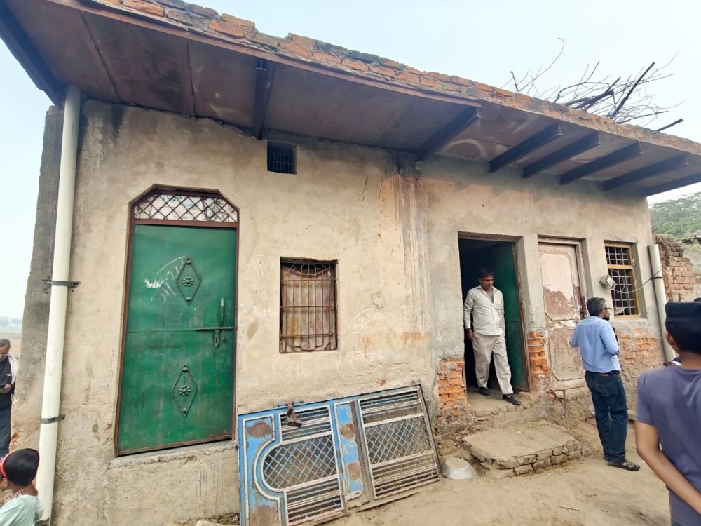 A view of the rented house from where Jammu and Kashmir Police, in a joint operation with Haryana Police, recovered suspected explosive material and an assault rifle linked to the arrest of doctor Mujammil Shakeel, in Faridabad, Monday, November 10, 2025. (IANS Photo)