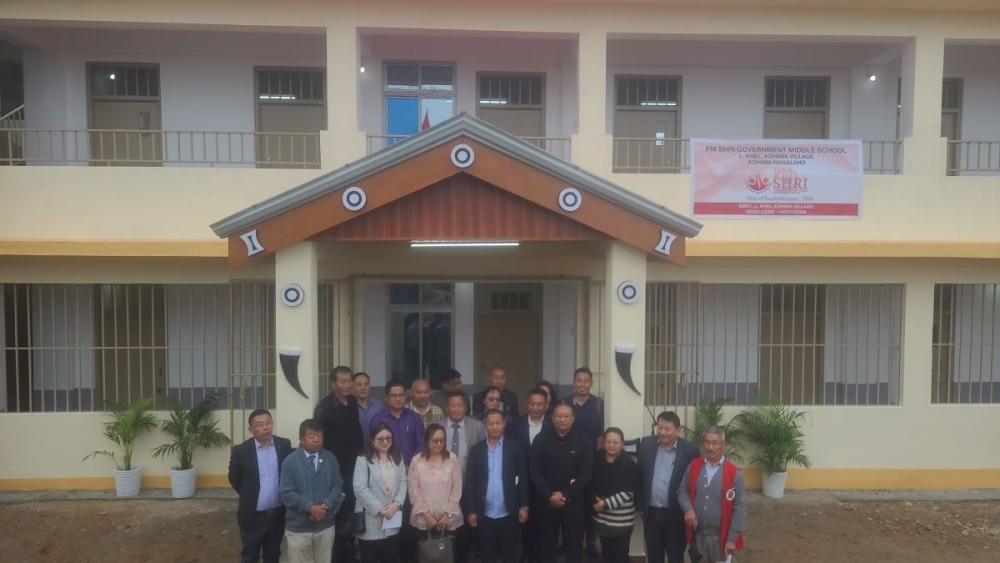 Dr. Kekhrielhoulie Yhome and others during the inauguration of PM Shri GMS, L. Khel on November 3. (Morung Photo)