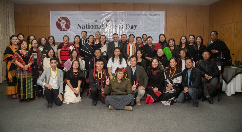 Members of the Kohima Press Club with the theme speaker and others during the National Press Day organised by Kohima Press Club at Hotel Japfü Kohima on November 16.