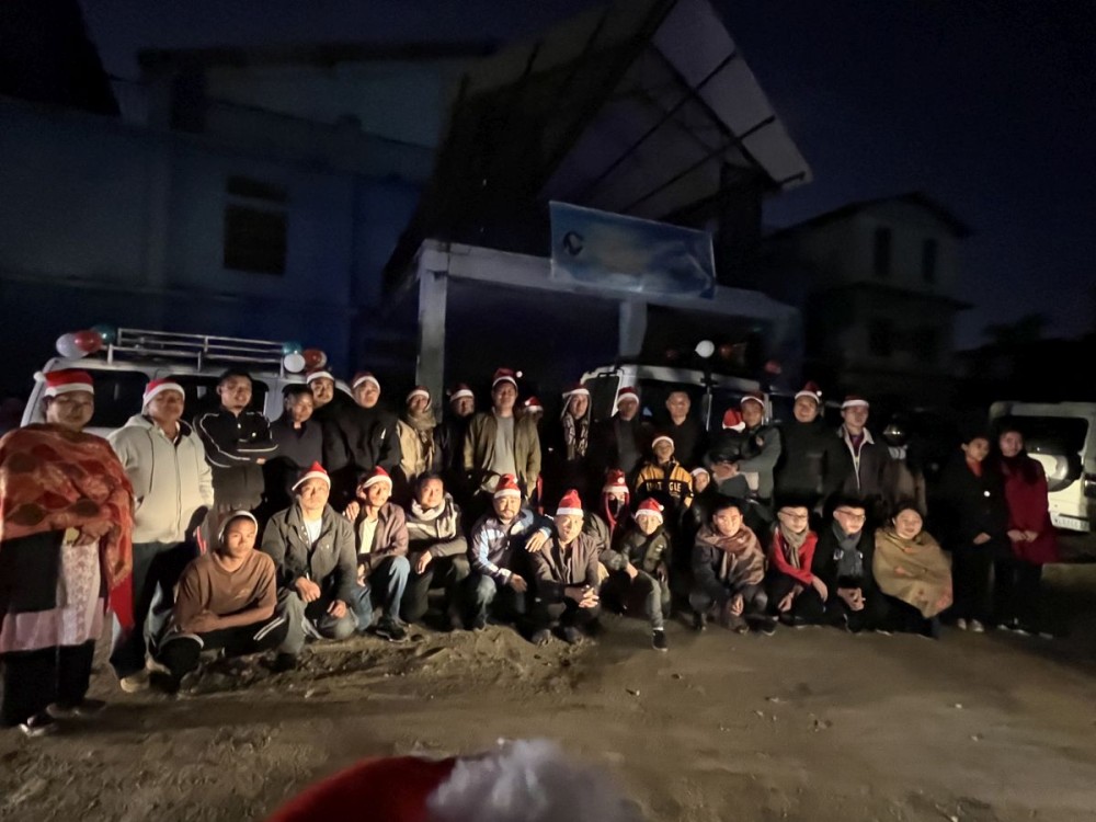 Members of All Nagaland Taxi Association Wokha Unit and the All Commercial Vehicle Association, Wokha during the Christmas Carol programme organised on December 14. (Morung Photo)