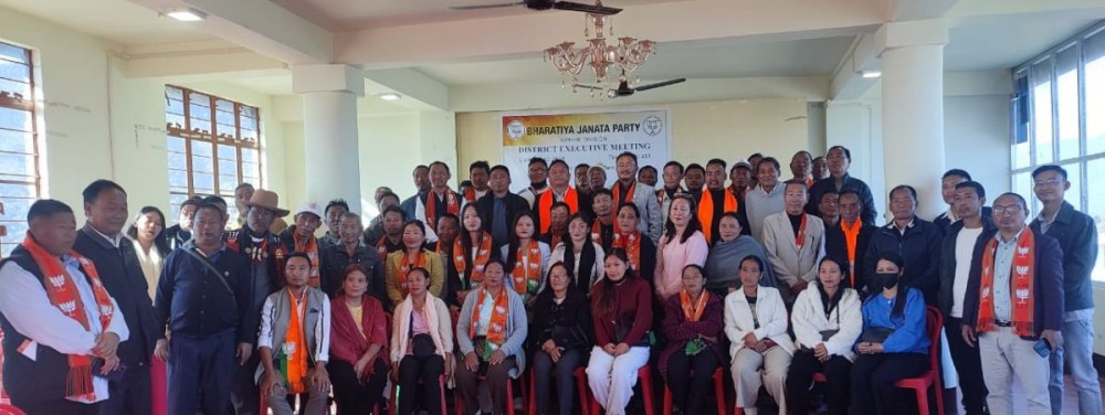 Executives of the BJP Kiphire district during a meeting at Seili Complex, Kiphire on December 15.