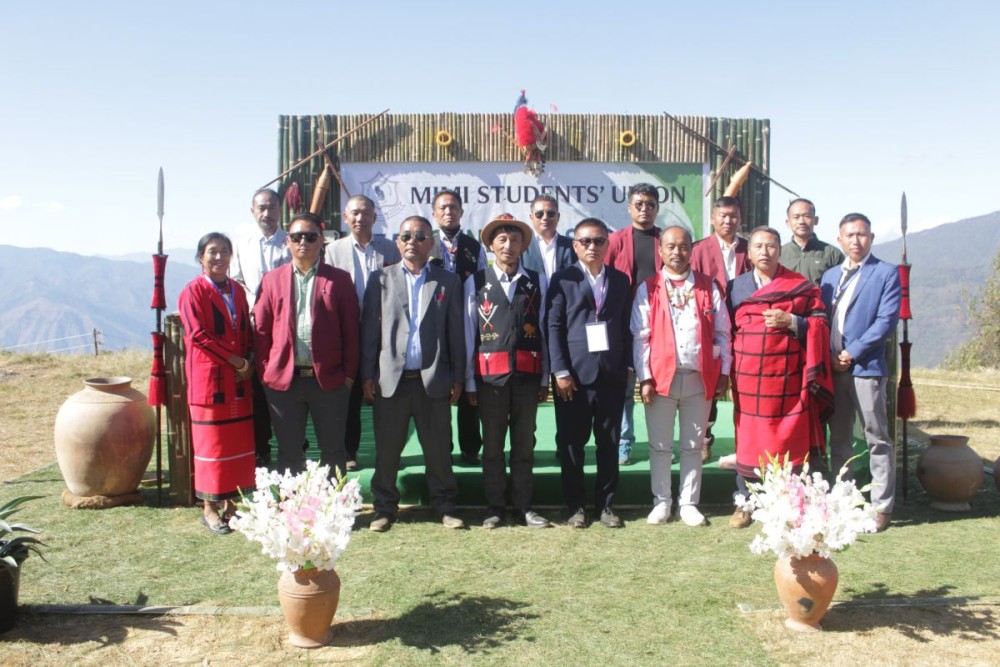 Tsupithong Yimchunger with others during MSU general conference at Mimi on December 27.