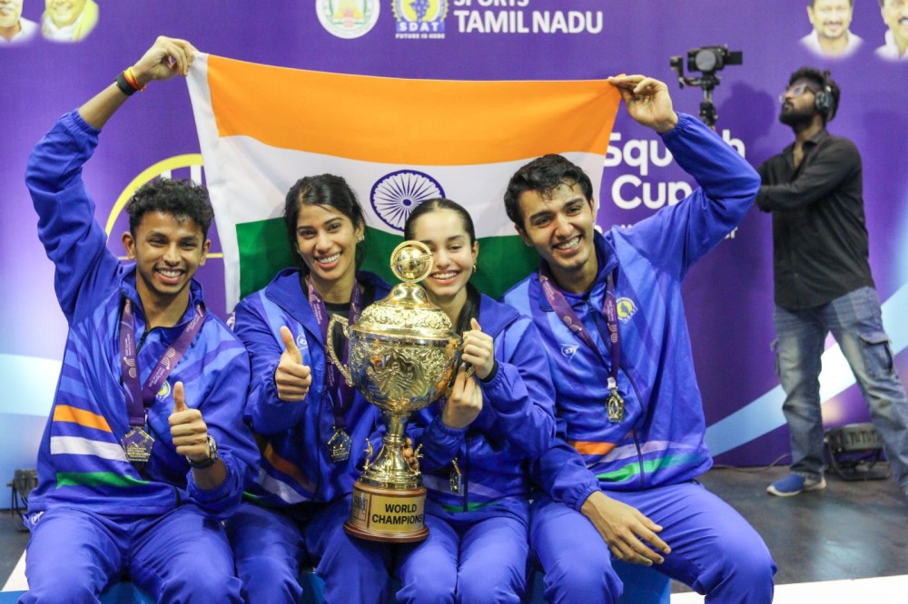 India clinch maiden Squash World Cup title with dominant win over Hong...