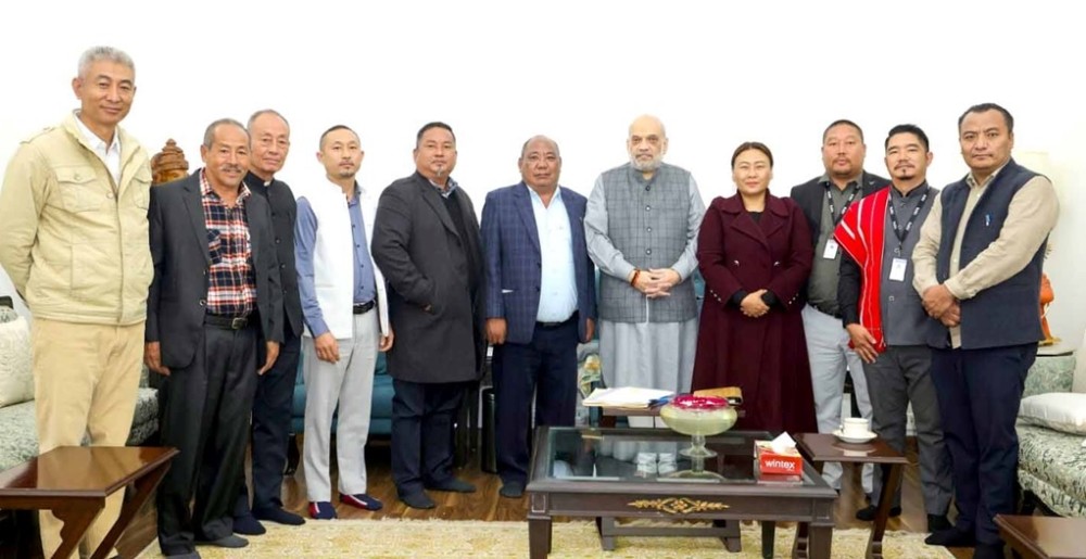 ENPO delegation accompanied by S Phangnon Konyak, MP (Rajya Sabha) with Union Home Minister Amit Shah at his official residence on December 21.
