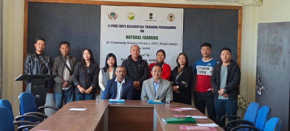 Tiayanger Jamir, ADC, Akuluto along with others during the commencement of the five-day residential training programme on Natural Farming for Community Resource Persons held at the KVK Zunheboto Conference Hall on December 10.