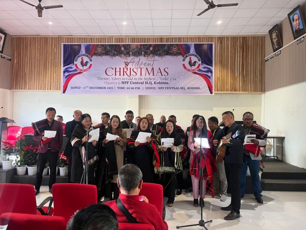 A song presentation during the Advent Christmas  celebration of the NPF in Kohima on December 17. (Photo Courtesy: NPF)
