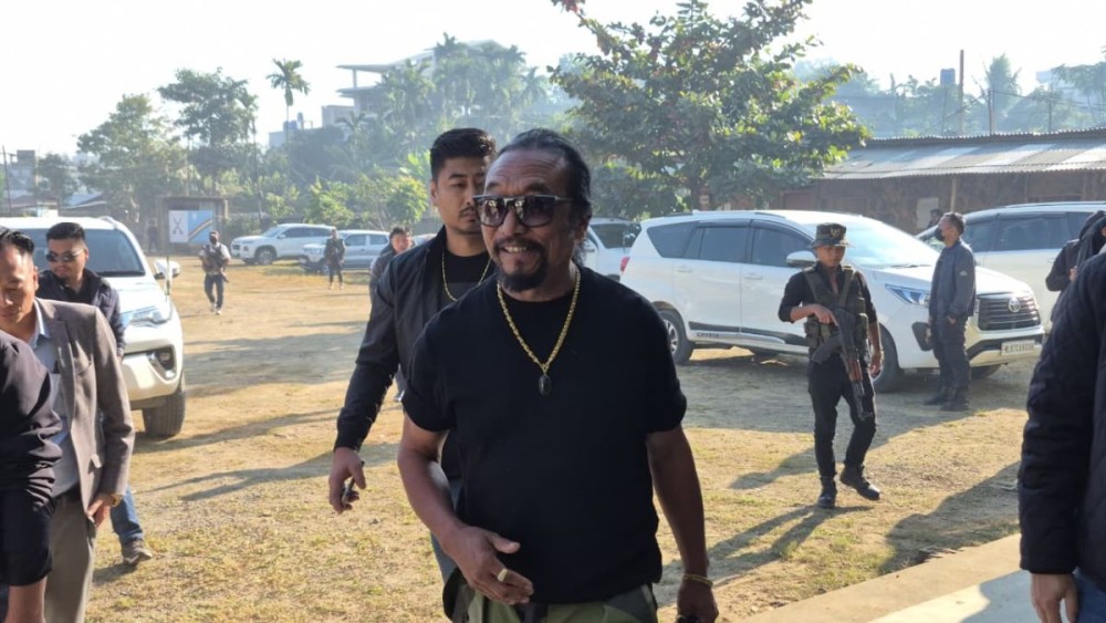 General (retired) Niki Sumi, President of the NSCN-K (Niki) at his groups CFSB office in Dimapur on December 15. (Morung Photo)