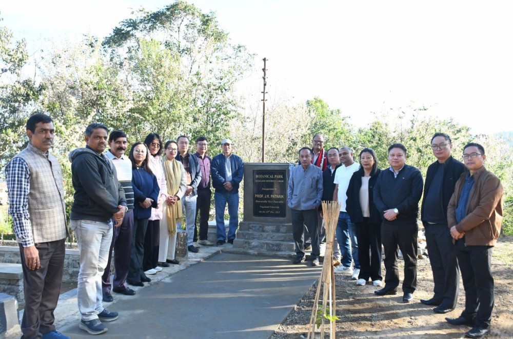 Prof JK Patnaik, Vice-Chancellor of Nagaland University, inaugurated the Botanical Park at the university headquarters in Lumami on December 10. Present at the inauguration include Dr Abemo, Registrar; Dr Albert Khizho, Finance Officer; Er Yanrenthung Ezung, Controller of Examinations, Heads of Departments, faculty members, officers; staff and students.
