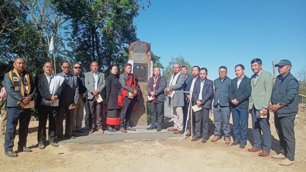 Kudecho Khamo, Nezosa Tetseo and other dignitaries with KVYO officials at Khutsami Village on December 16.