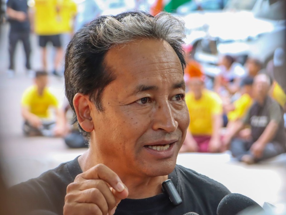 Ladakh activist Sonam Wangchuk holds an indefinite fast demanding the inclusion of Ladakh in the Sixth Schedule, at the Ladakh Bhawan in New Delhi on October 7, 2024. (IANS File Photo)