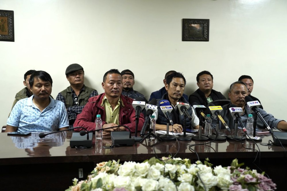 WNYF and DAYO officials during a press conference held in Jal Mahal Hotel in Dimapur on December 18. (Morung Photo)