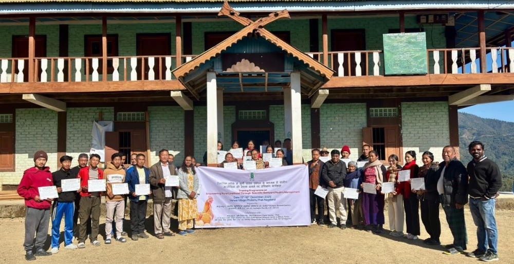 Officials with participants during the training programme on scientific backyard poultry management conducted for farmers in Phek district from December 13 to 16.