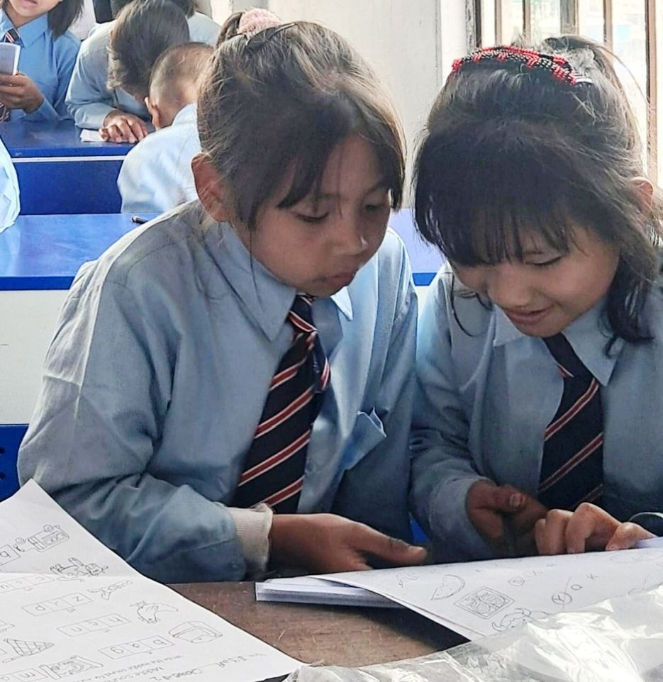 Government school children participating in the Reading Program, an initiative of the Bumblebee Society.
