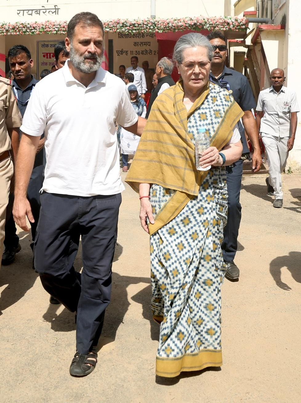 Congress leader and party candidate from Rae Bareli constituency Rahul Gandhi with party leader Sonia Gandhi after filing his nomination for Lok Sabha elections, in Rae Bareli on May 3, 2024.(IANS/X/@IYC File Photo)