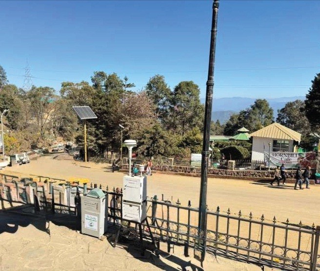 Respirable Dust Sampler 460NL and Fine Particulate Sampler APM 550 MFC at at the Entrance of Bamboo Pavilion at Kisama, which lies within the main festival zone by the NPCB