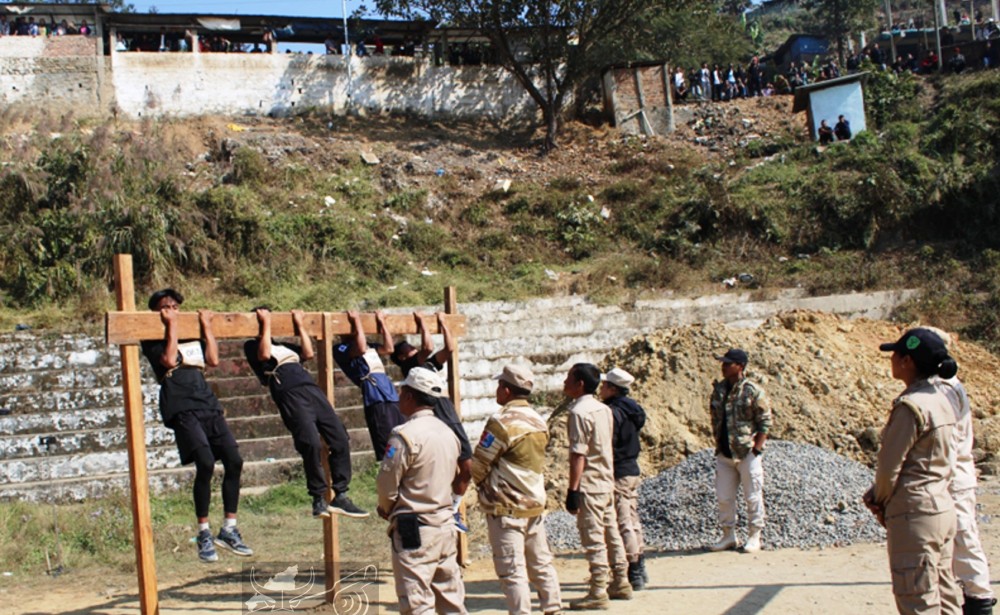 Aspirants participate in a physical test during the Nagaland Police constable recruitment rally. (DIPR file Photo)